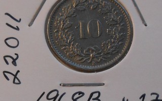 SVEITSI  10 Rappen  v. 1968B   KM#27    Circ