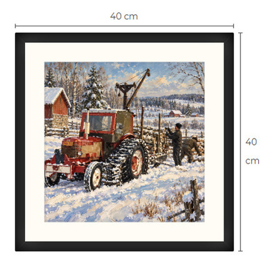 Uusi BM Volvo metsäkone traktori art print 40 cm x 40 cm