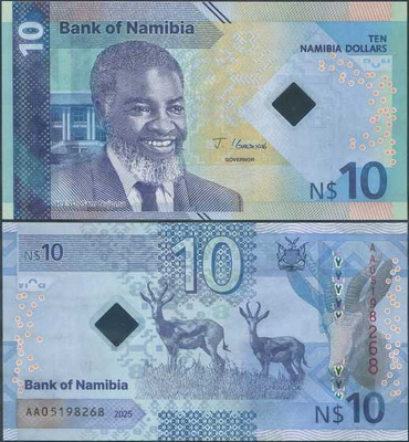 Namibia 10 Dollars 2025 UNC uusi sarja