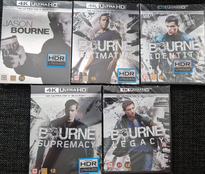 JASON BOURNE BLU-RAY 4K ULTRA HD 5 KPL -Blu-Ray
