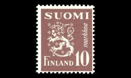 380 ** Leijona 10 mk violetinruskea (1950)