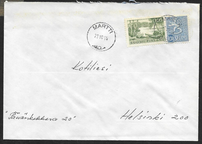 Postiläh. - Yl.m. 0,05+0,30 (LAPE 578+558) Martti 23.10.64