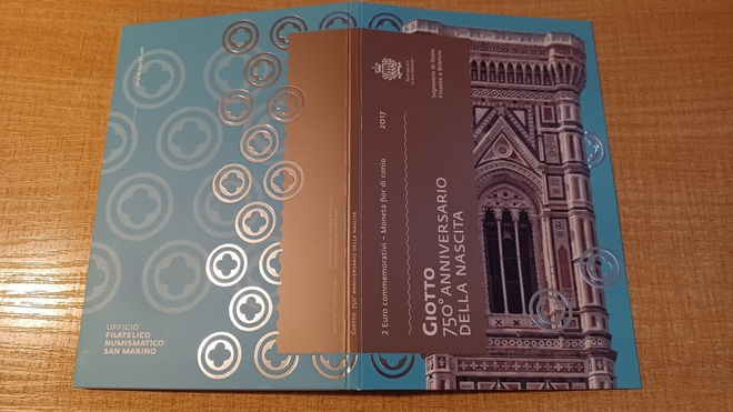 2€ 2017/1 San Marino "Giotto di Bondone 750v". UNC