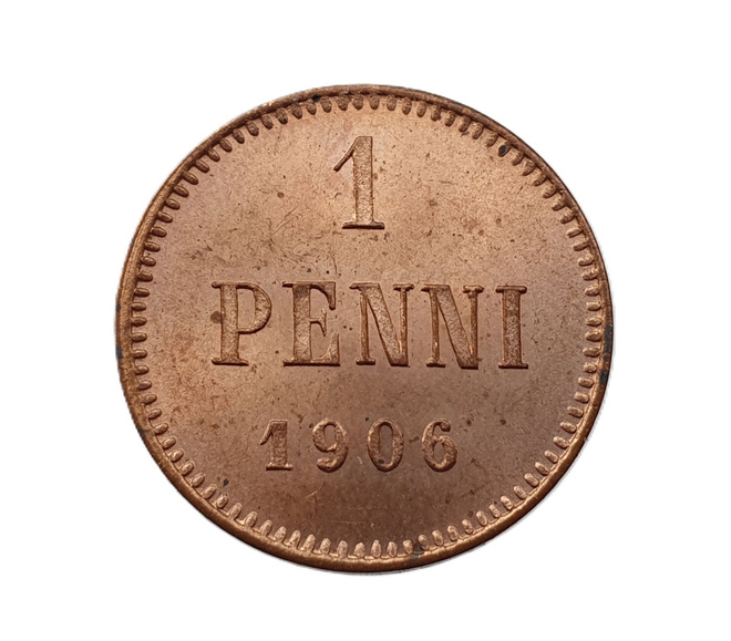 1 penni 1906 - huippukuntoinen!