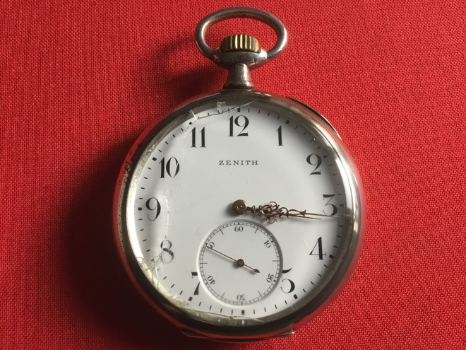 Zenith hopeinen taskukello Grand Prix Paris 1900