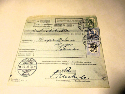 1928 Meltaus postiosoitus Tornioon
