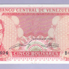 Venezuela 5 Bolivares v.1989 UNC P-70 - pikkukuva 1