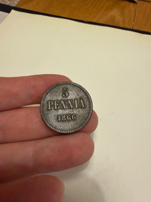 5 penniä 1866 kolikko