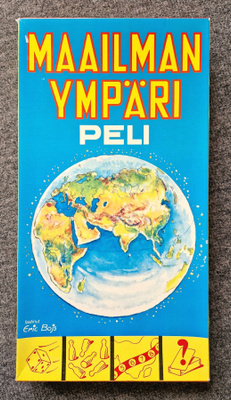 Maailman ympäri vintage-peli. Hieno kunto