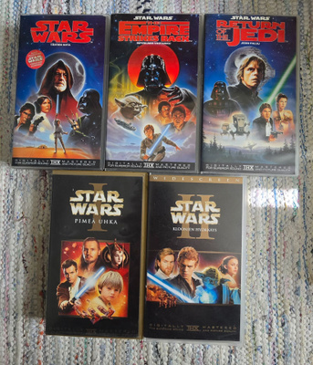 5 kpl VHS Star wars saagaa