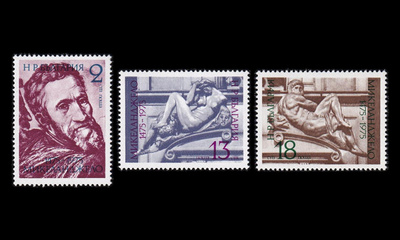 Bulgaria 2387-9 ** Michelangelo (1975)