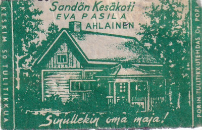 Ahlainen. Eva Pasila. Sandön Kesäkoti .  s103