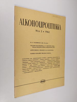 Alkoholipolitiikka n:o 2/1962