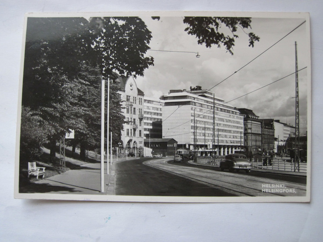 Postikortin Alkup.Mallikappale Helsinki Raitiovaunu 1950-l