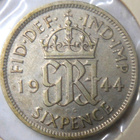 Britania. 6 pence 1944 hopea. - pikkukuva 2