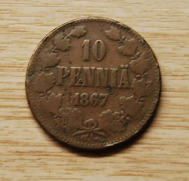 Suomi, 10 penniä 1867 Aleksanteri II