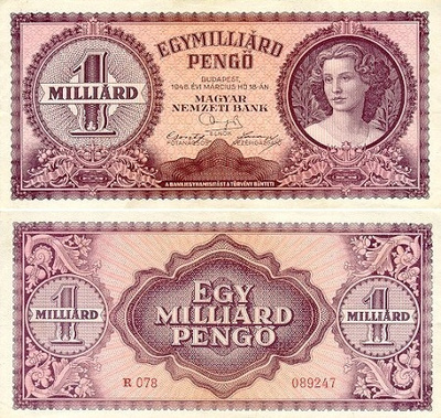Unkari 1 Mrd Pengö v.1946 (P-125) AU/UNC