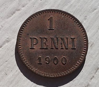 1 penni 1900 - kuparia vuosisadan vaihteesta 126 v. sitten