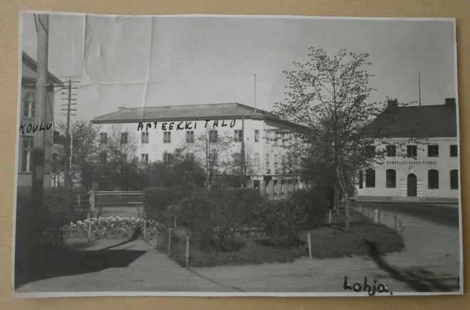 Lohja, keskustaa 1930-luvulla, valokuvapk, p. 1935