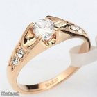 28 .. 18K Kulta Duble Swarovski Kristalli Upea .. Sormus - pikkukuva 3