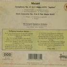 Mozart • Symphony No 41 / Horn Concerto No. 3 "Jupiter" CD - pikkukuva 2