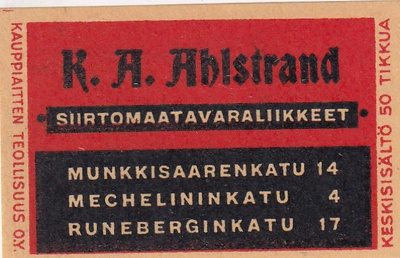 Helsinki, K. A. Ahlstrand,      s61