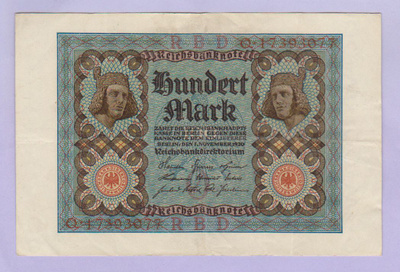Saksa 100 Mark Reichsbanknote v.1920 P-69