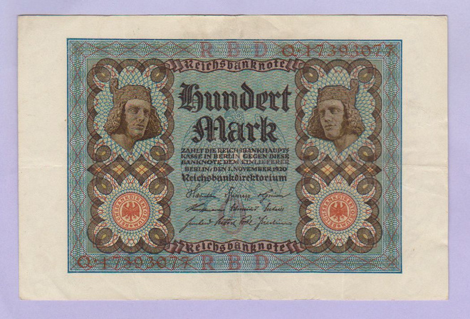 Saksa 100 Mark Reichsbanknote v.1920 P-69