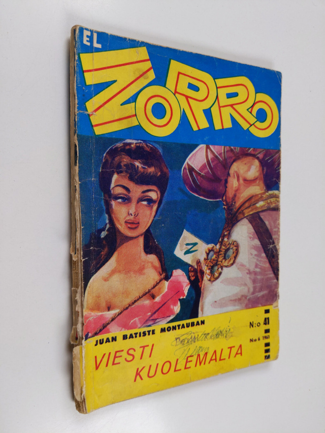 Juan Batiste Montauban : El Zorro 41 6/1961 : Viesti kuol...