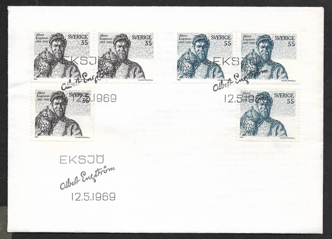 Ruotsi - Albert Engström FDC 1969 (Fac. 655-656)