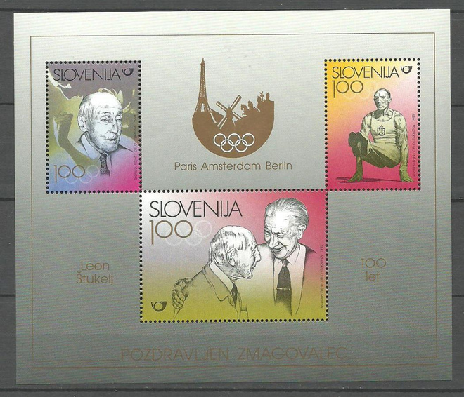 OLYMPIALAISET urheiluaiheinen blokki SLOVENIA 1998 **