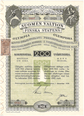 OKK SV Palkinto-obligaatio 1938 Olympia