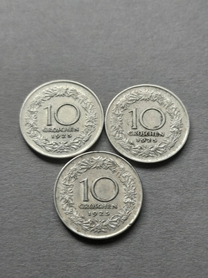 Itävalta 10 groschen 1925, 3kpl