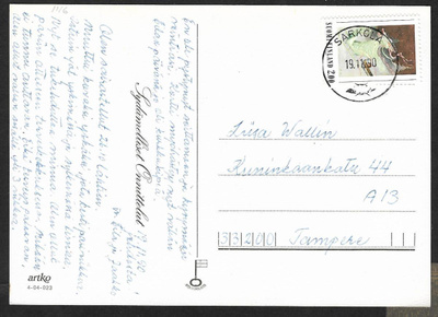 Postilähetys - Rudolf Koivu (LAPE 1116) Sarkola 19.11.90