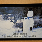 valokuvakortti, lumiukko, käsipostia 1988 - pikkukuva 1