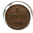 5 penniä 1898. Vuosiluvun 98 muita alempana - pikkukuva 1