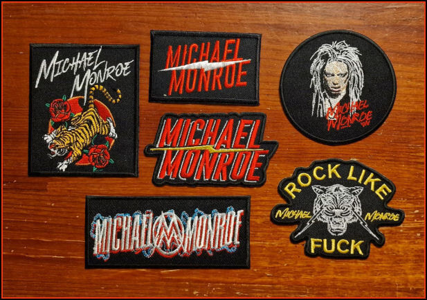 6 kpl erilaisia MICHAEL MONROE kangasmerkkejä
