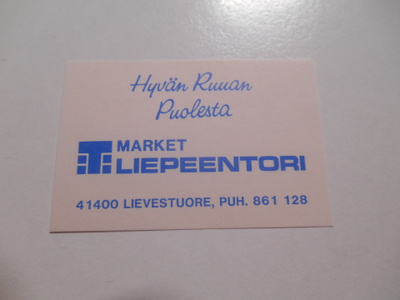 TT Etiketti T-market Liepeentori Lievestuore