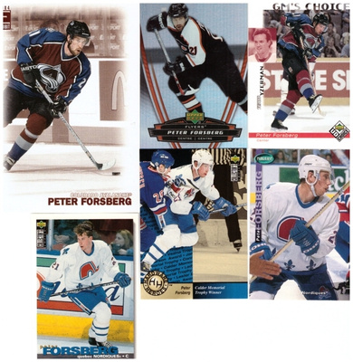 6 x PETER FORSBERG Avalance, Nordiques, Flyers