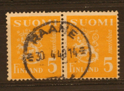 # 23502 # Raahe 30.4.48 - M-30 5mk loisto pari