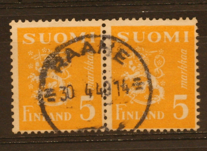 # 23502 # Raahe 30.4.48 - M-30 5mk loisto pari