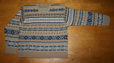 Benetton kirjoneule / villapusero 120 / 6