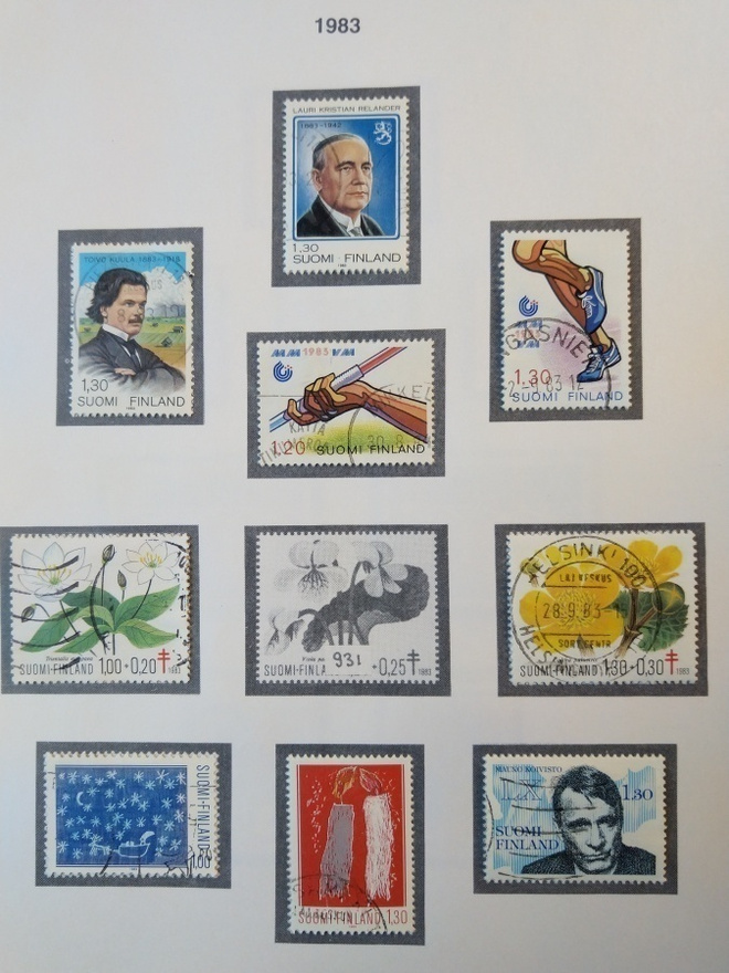 1983 Suomi postimerkki 9 kpl