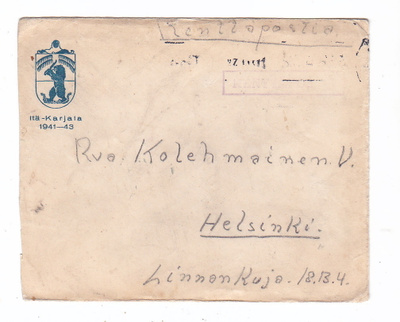 VANHA Kenttäposti Kuori  Kuvallinen Itä-Karjala 1941-43