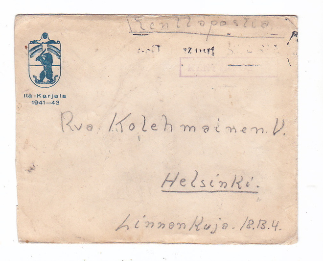 VANHA Kenttäposti Kuori  Kuvallinen Itä-Karjala 1941-43