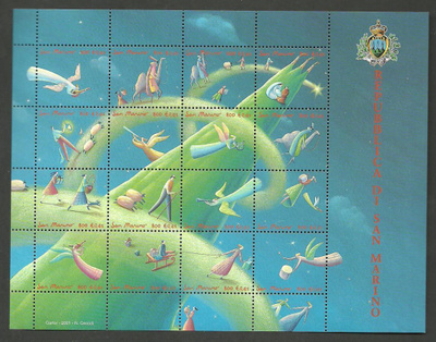 SAN MARINO iso Joulu blokki 2001 **