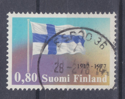 1977 Itsenäisyys 0,8 mk LLo leimalla
