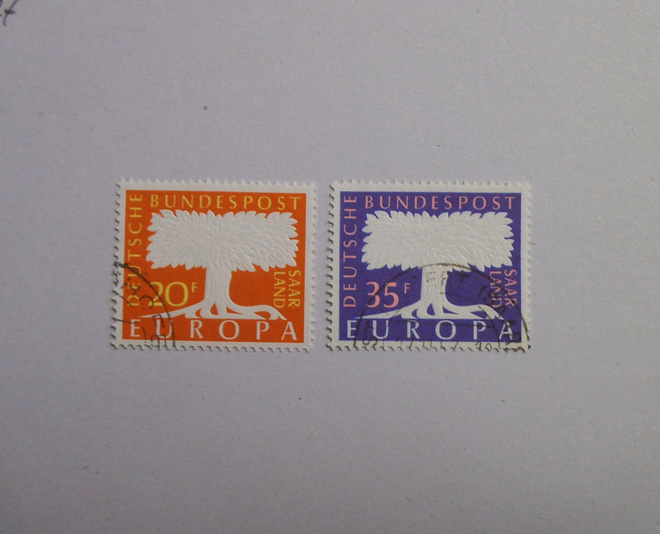 Saarland Mi 402-403 o - EUROPA