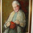 Helmi Kuusi  KUTOVA MUMMO  öljy 78x65 - pikkukuva 2