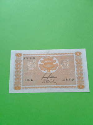 Litt.A 5 MARKKAA 1945 SUOMEN PANKKI A7419426